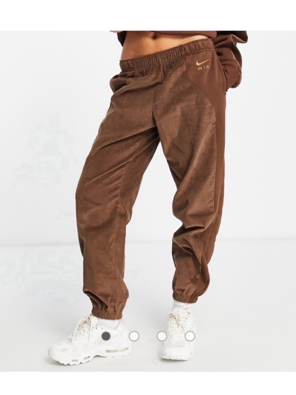 Nike Brown Corduroy Track Pants with Elastic Ankles